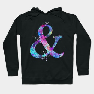 Ampersand Watercolor Typography Hoodie